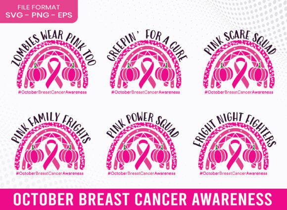 Breast Cancer Awareness Boho Rainbow SVG
