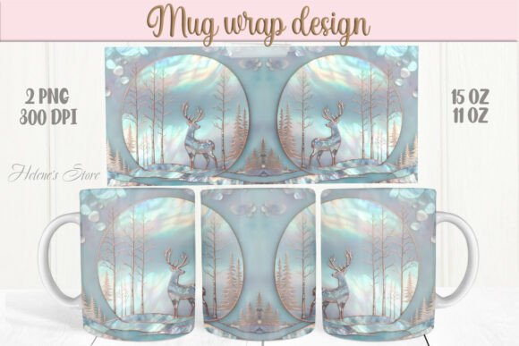 Christmas Deer Mug Wrap 11oz 15oz