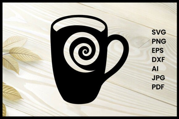 Coffee Mug with Swirl Illustration
