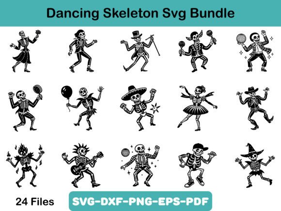Dancing Skeleton Svg Bundle