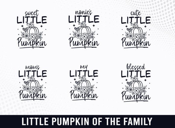 Little Pumpkin Family Floral Fall SVG