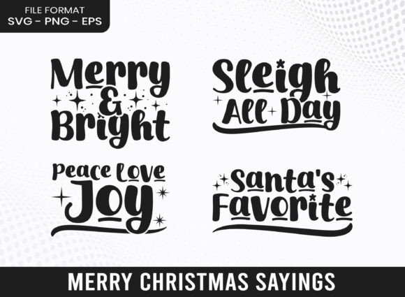 Merry Christmas Sayings SVG Bundle