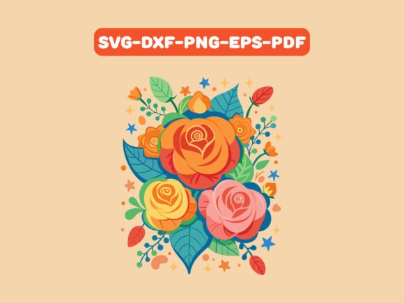 Modern Boho Autumn Fall Floral SVG
