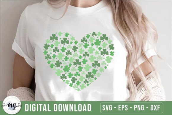 Shamrock Heart, St. Patrick's Day SVG