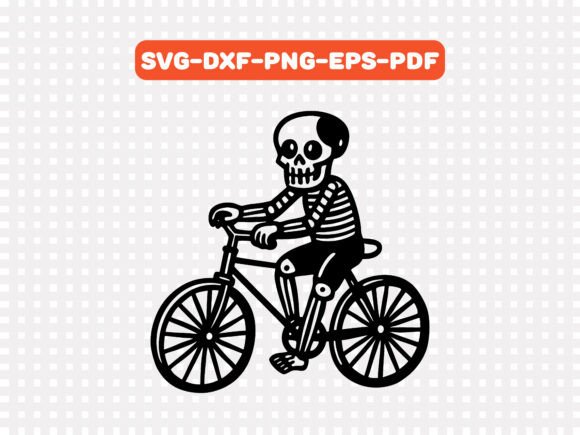 Skeleton Riding on a Bicycle SVG Vector
