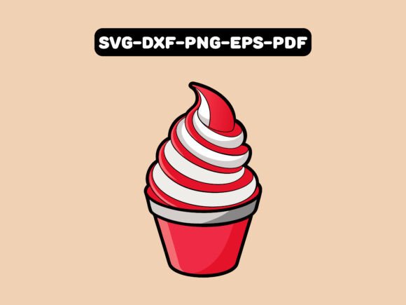 Swirl Ice Cream Cup SVG Vector